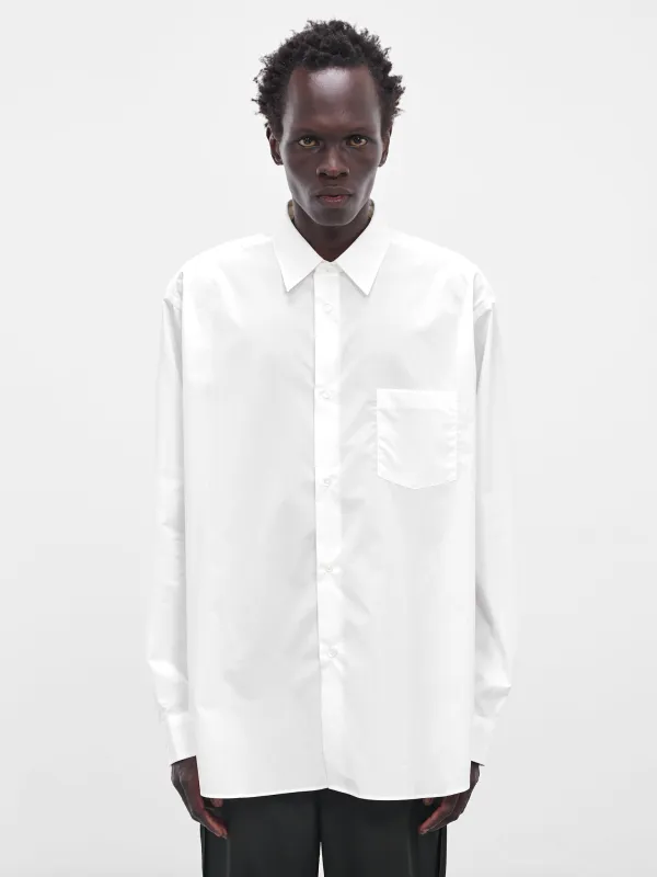 White Suvin Oversized Button-Up Shirt (ST-1319-WHITE) sold by lorenzo