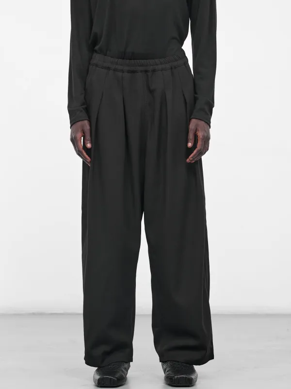 Baggy Wool Pleated Sweatpants (S50KA0695-M35505-900-BLACK) sold by lorenzo