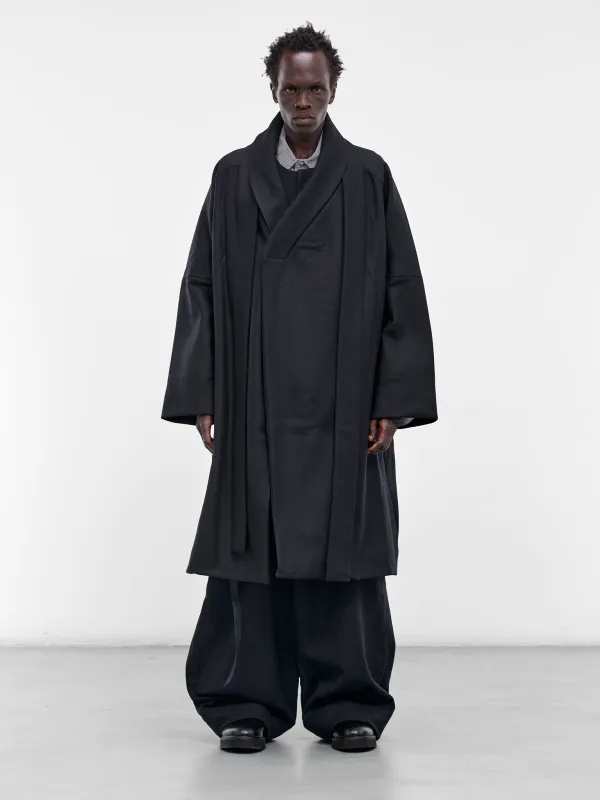 The Kilong Navy Wool Coat (KILONG-NAVY) sold by lorenzo