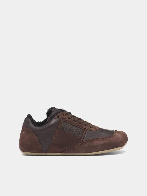 Brown Anatomical Suede Leather Sneakers (S66WS0106-P6435-T8009-BROWN) sold by lorenzo