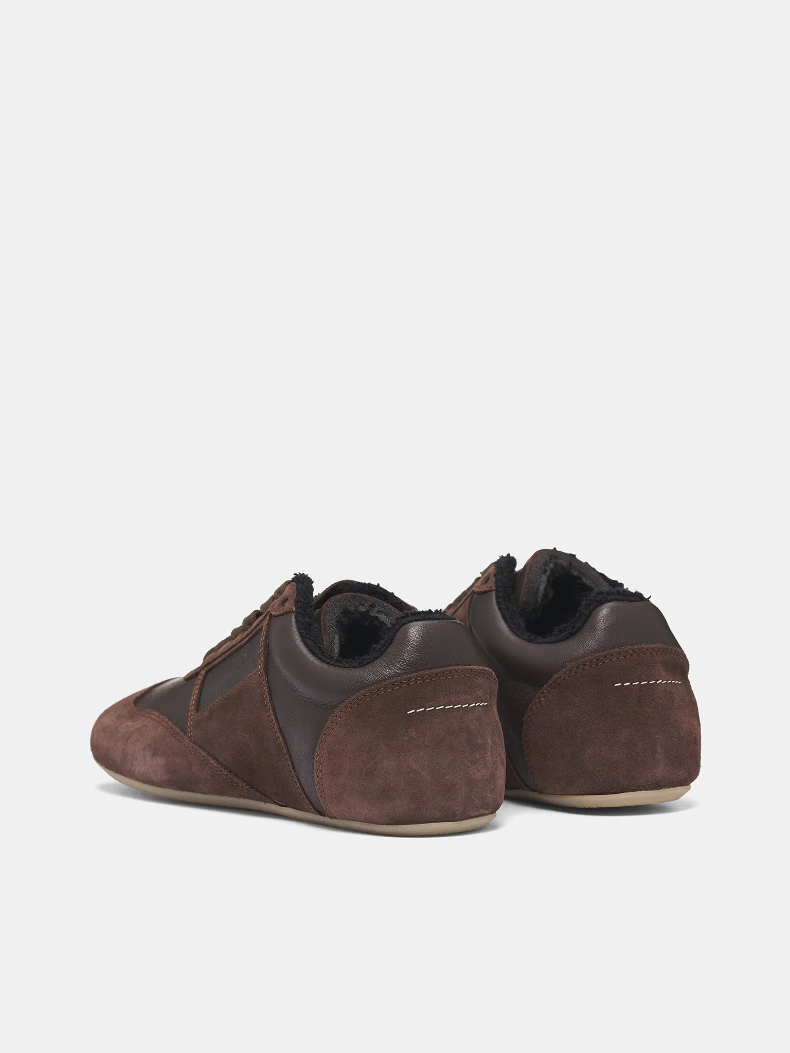 Brown Anatomical Suede Leather Sneakers (S66WS0106-P6435-T8009-BROWN) sold by lorenzo product image thumbnail 5