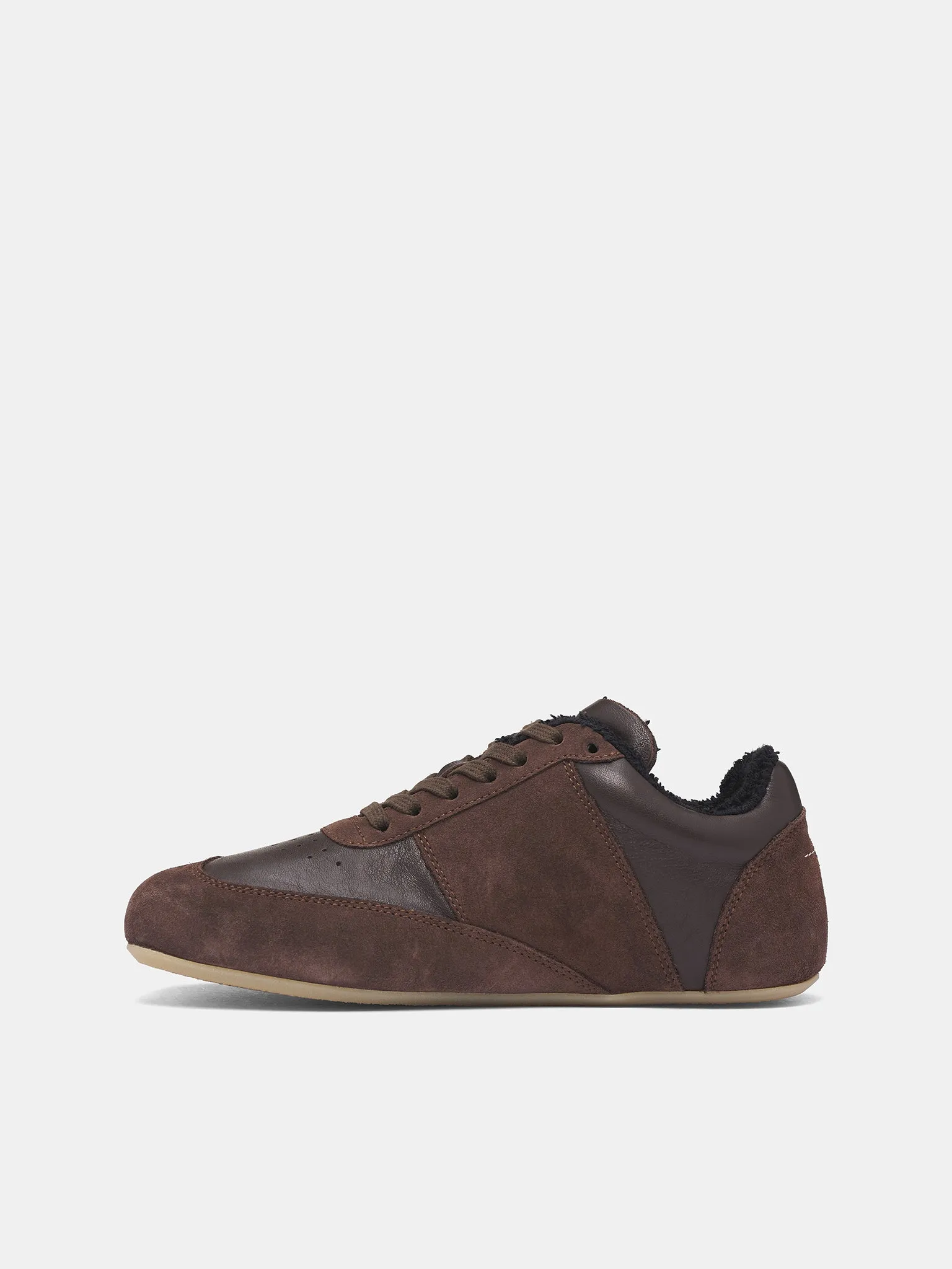 Brown Anatomical Suede Leather Sneakers (S66WS0106-P6435-T8009-BROWN) sold by lorenzo product image thumbnail 3