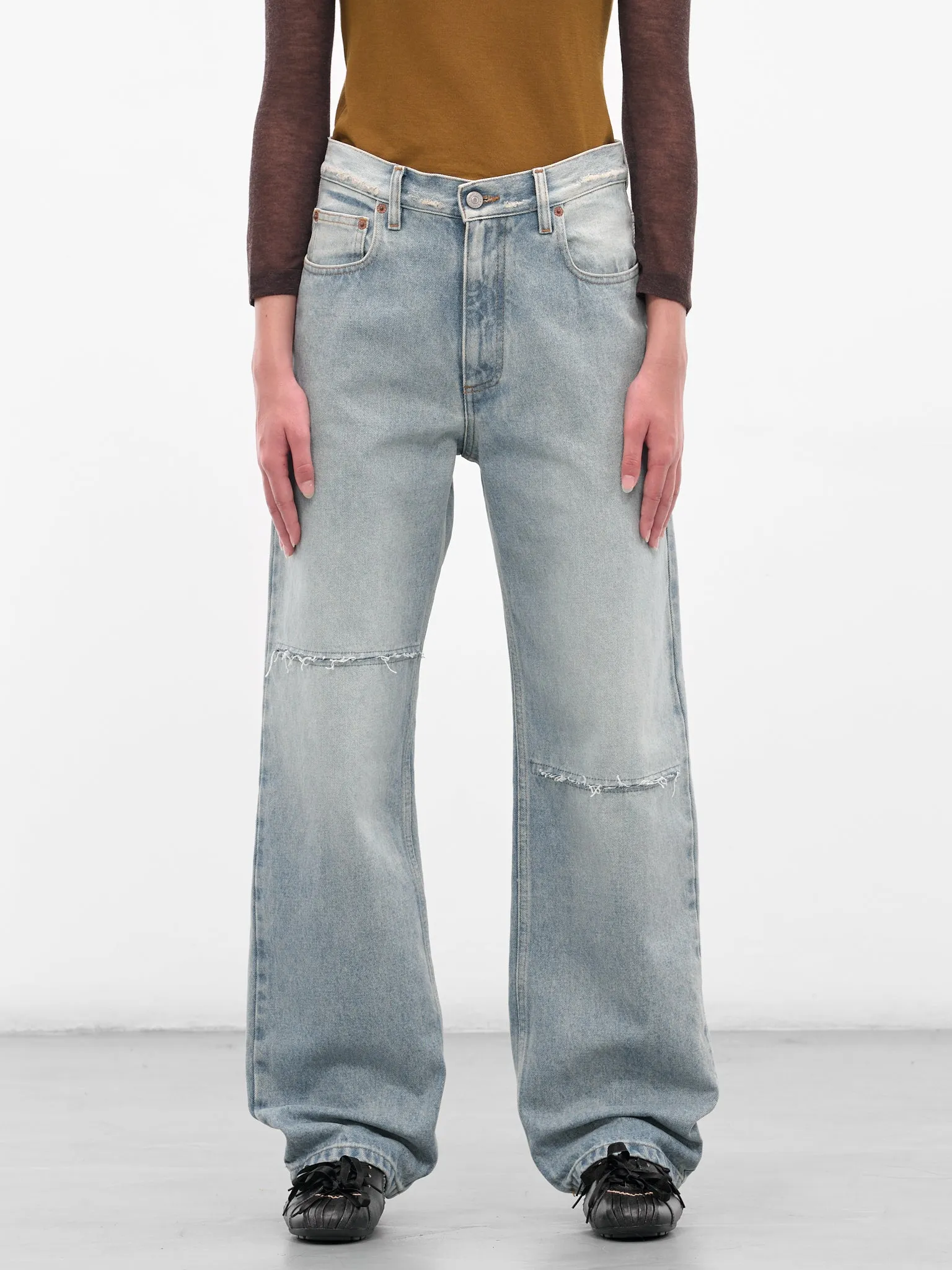 Blue Relaxed 5-Pocket Denim Jeans (S62LB0180-S30589-LIGHT-BLUE) sold by lorenzo