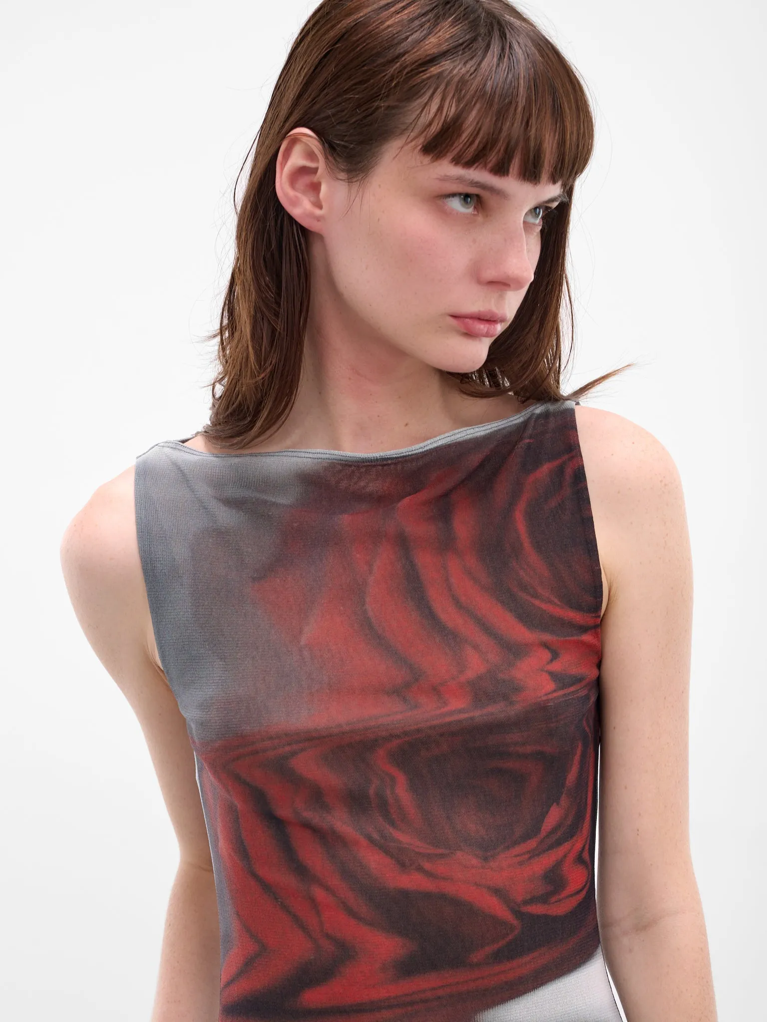 Long Red Blurry Roses Dress (25-04-W-DR053-M011P-MULTI) sold by lorenzo product image thumbnail 4