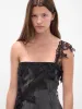 Black Denim Lace Mini Dress (JJ208A-GREY-GUNMETAL) sold by lorenzo