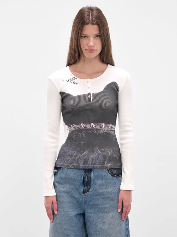 White Cat Graphic Long Sleeve (2T100A-C1039-NATURAL-WHITE) sold by lorenzo