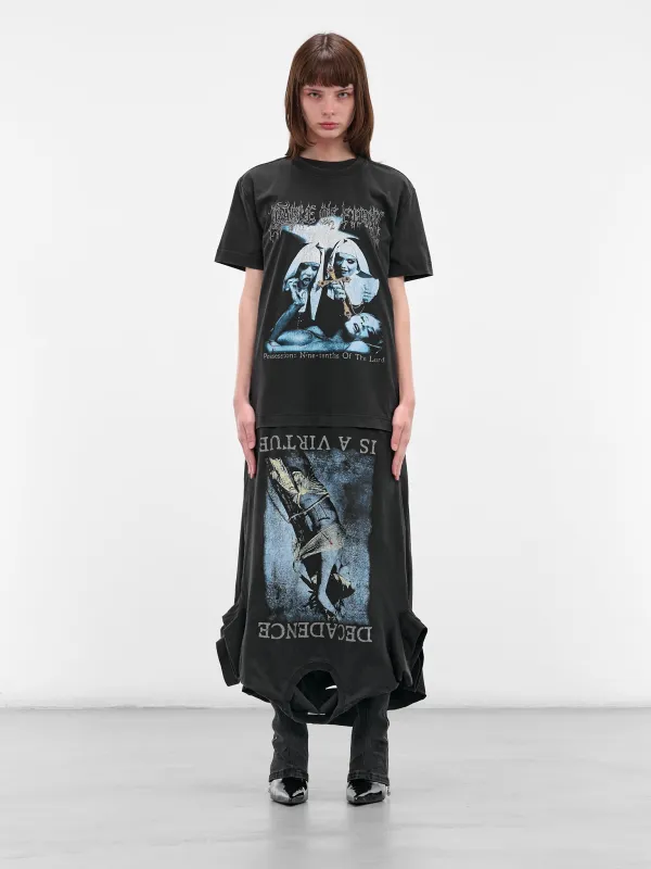 Black COF Multi-Shirt Maxi Dress (WCF76DR995B-WASHED-BLACK) sold by lorenzo