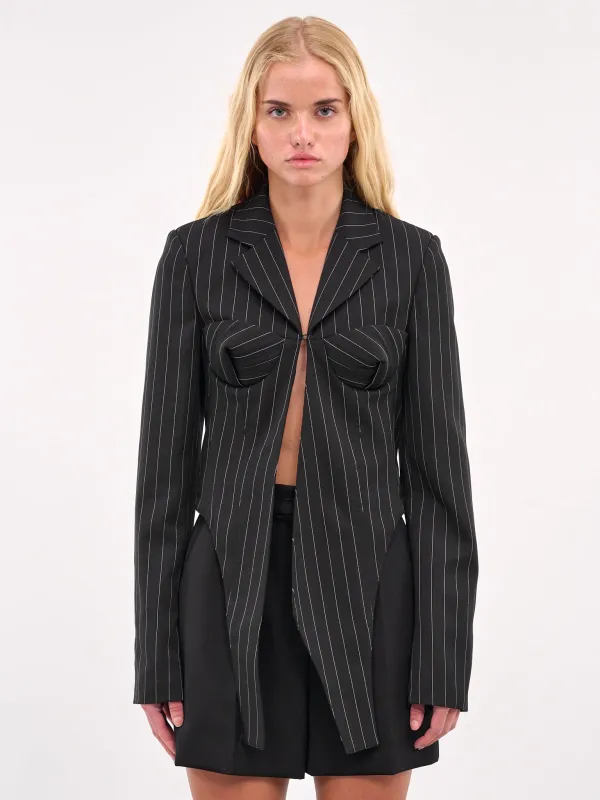 The Corset Suit (25-34-F-VE101-C074-BLACK-WHITE) made by Jean Paul Gaultier