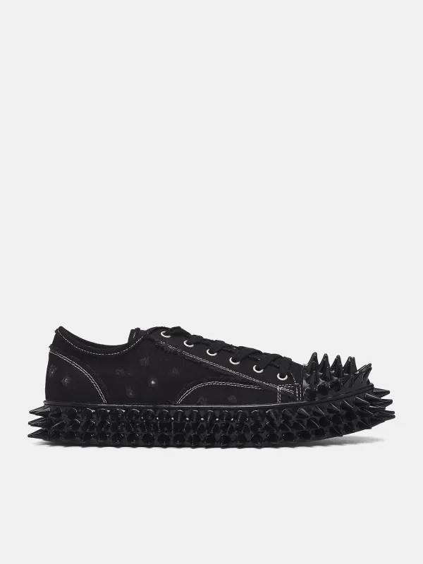 Black Canvas Spiky Sneakers (25AW75FT62-BLACK) sold by lorenzo