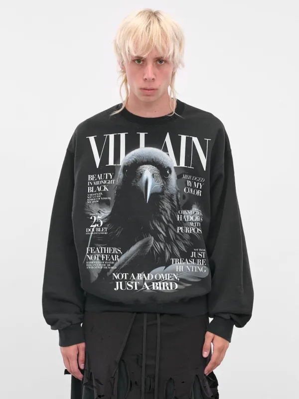 Black Raven Villain Crewneck Sweatshirt (25AW53CS412-BLACK) sold by lorenzo