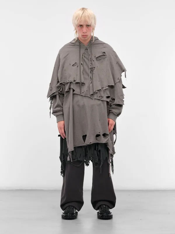 Gray Distressed Layering Hoodie (25AW34CS397-GREY) sold by lorenzo