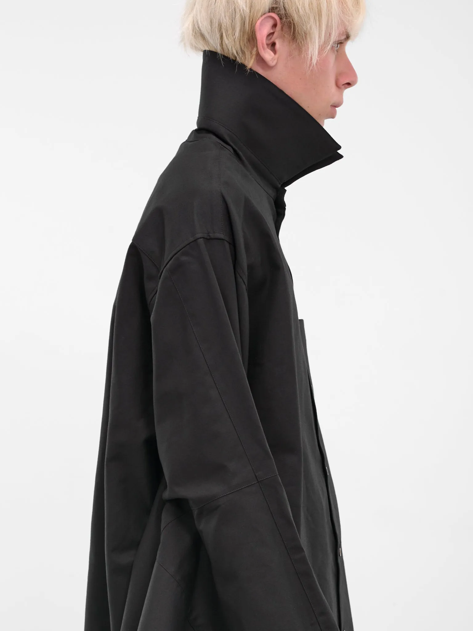 Black Wing Button-Up Shirt (25AW21SH164-BLACK) sold by lorenzo product image thumbnail 4