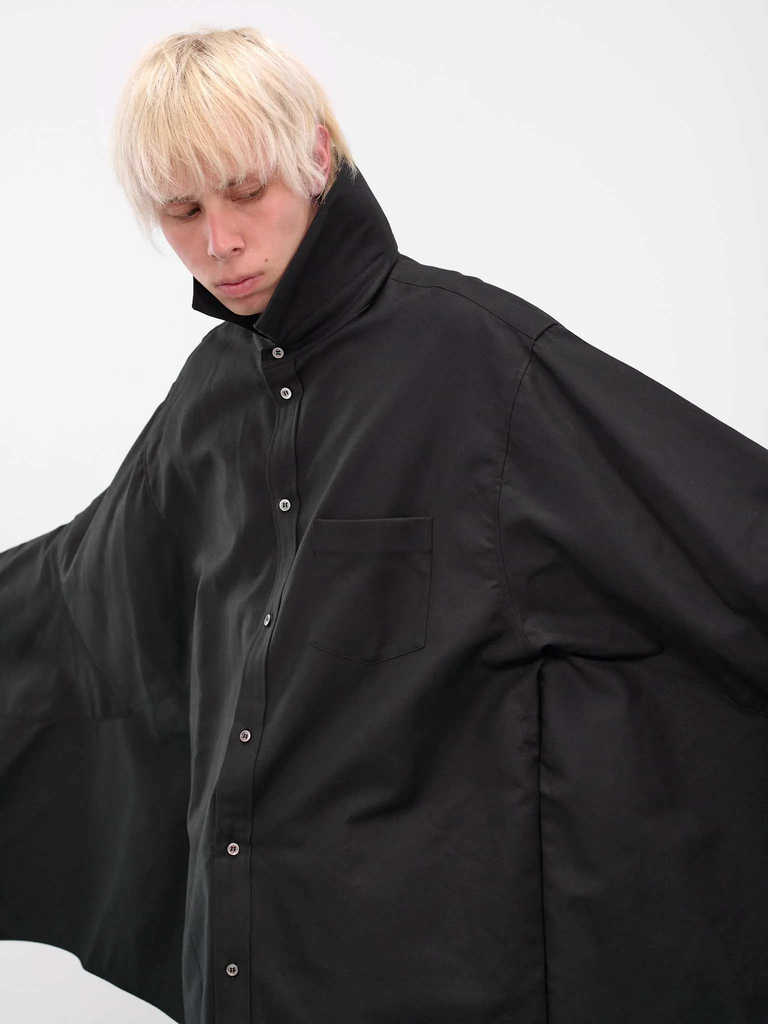 Black Wing Button-Up Shirt (25AW21SH164-BLACK) sold by lorenzo product image thumbnail 5