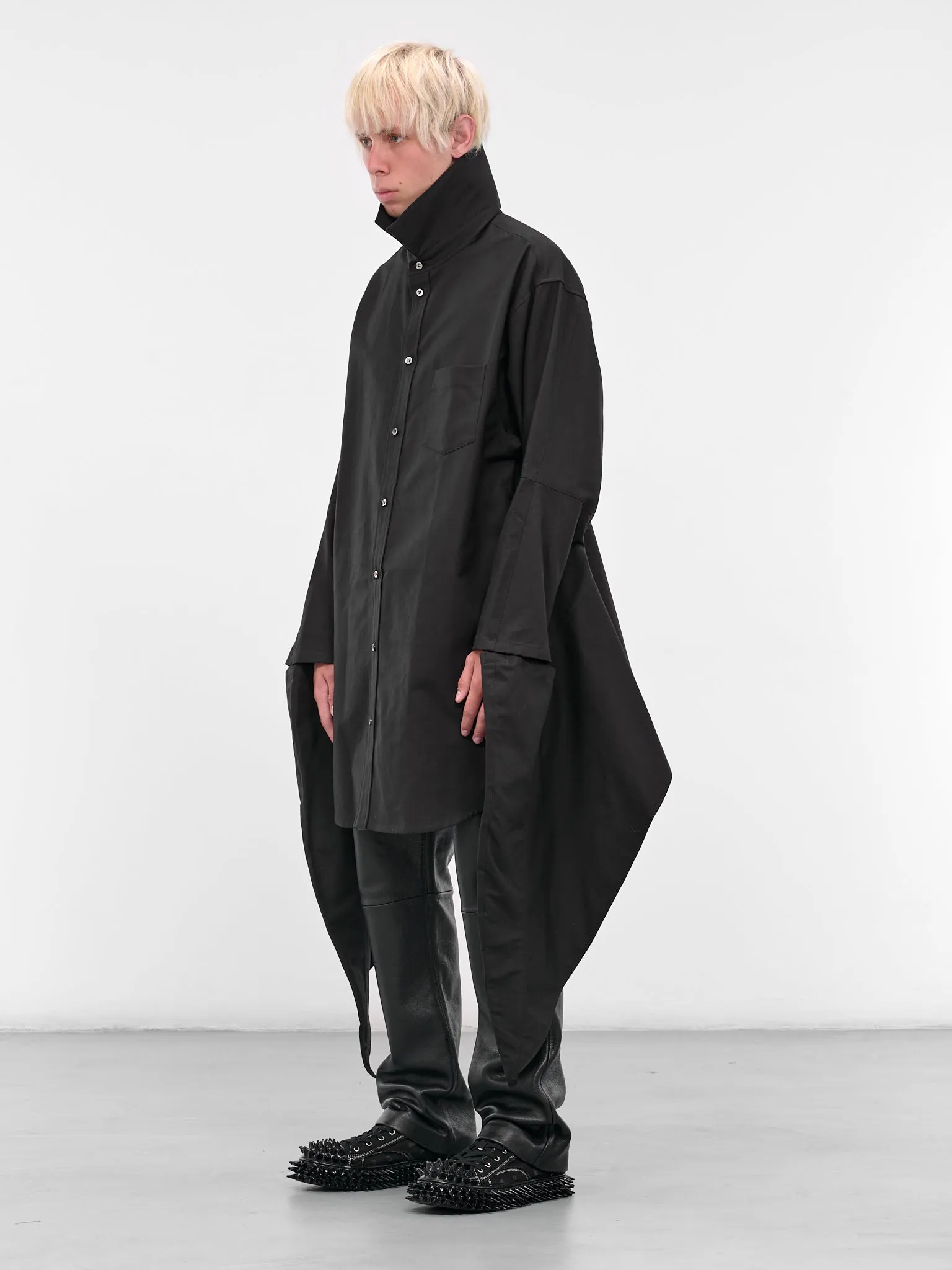 Black Wing Button-Up Shirt (25AW21SH164-BLACK) sold by lorenzo product image thumbnail 2