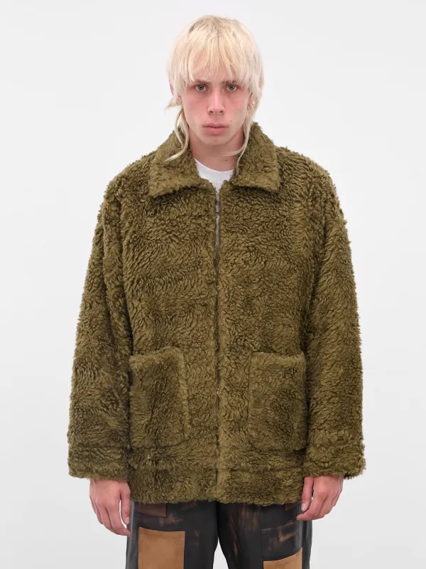 Khaki Hemp Painting Fleece Jacket (25AW10BL227-KHAKI) sold by lorenzo