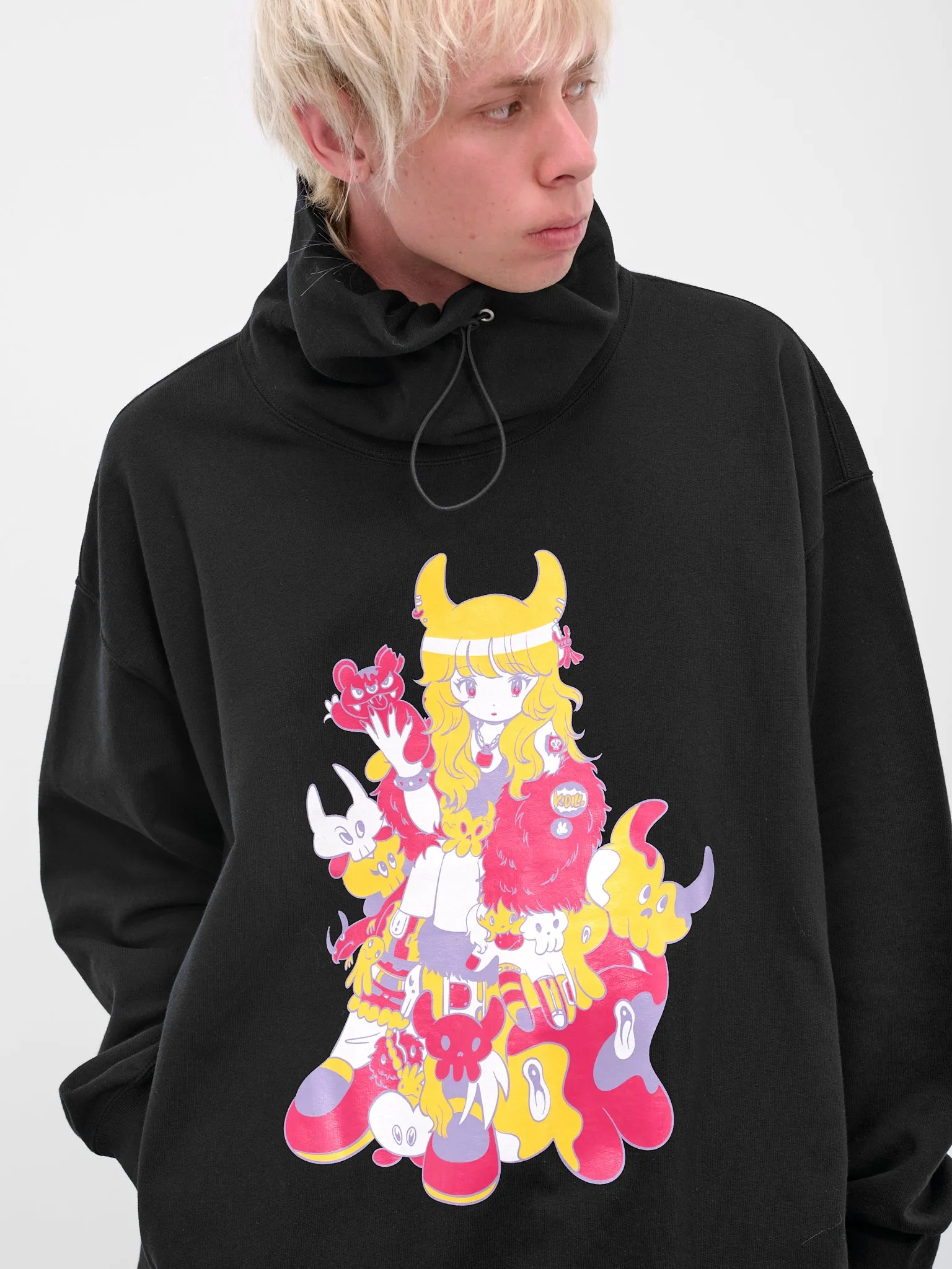 Black Graphic High Neck Sweatshirt (KL1005-BLACK) sold by lorenzo product image thumbnail 5