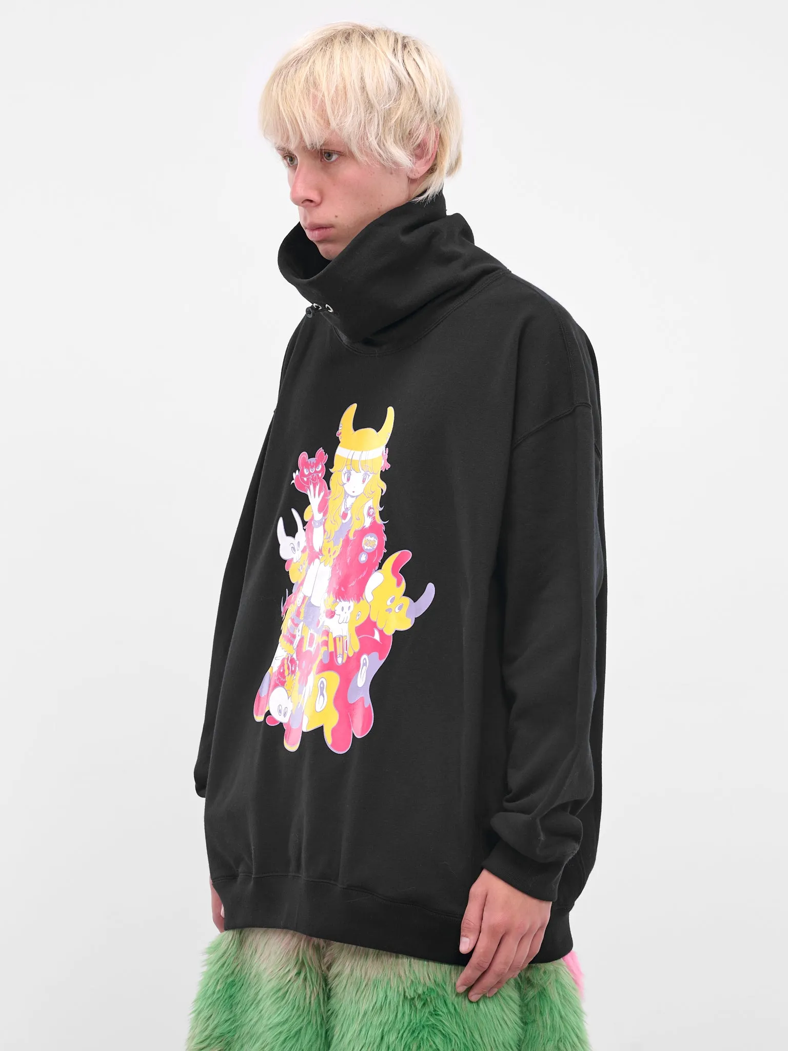 Black Graphic High Neck Sweatshirt (KL1005-BLACK) sold by lorenzo product image thumbnail 2