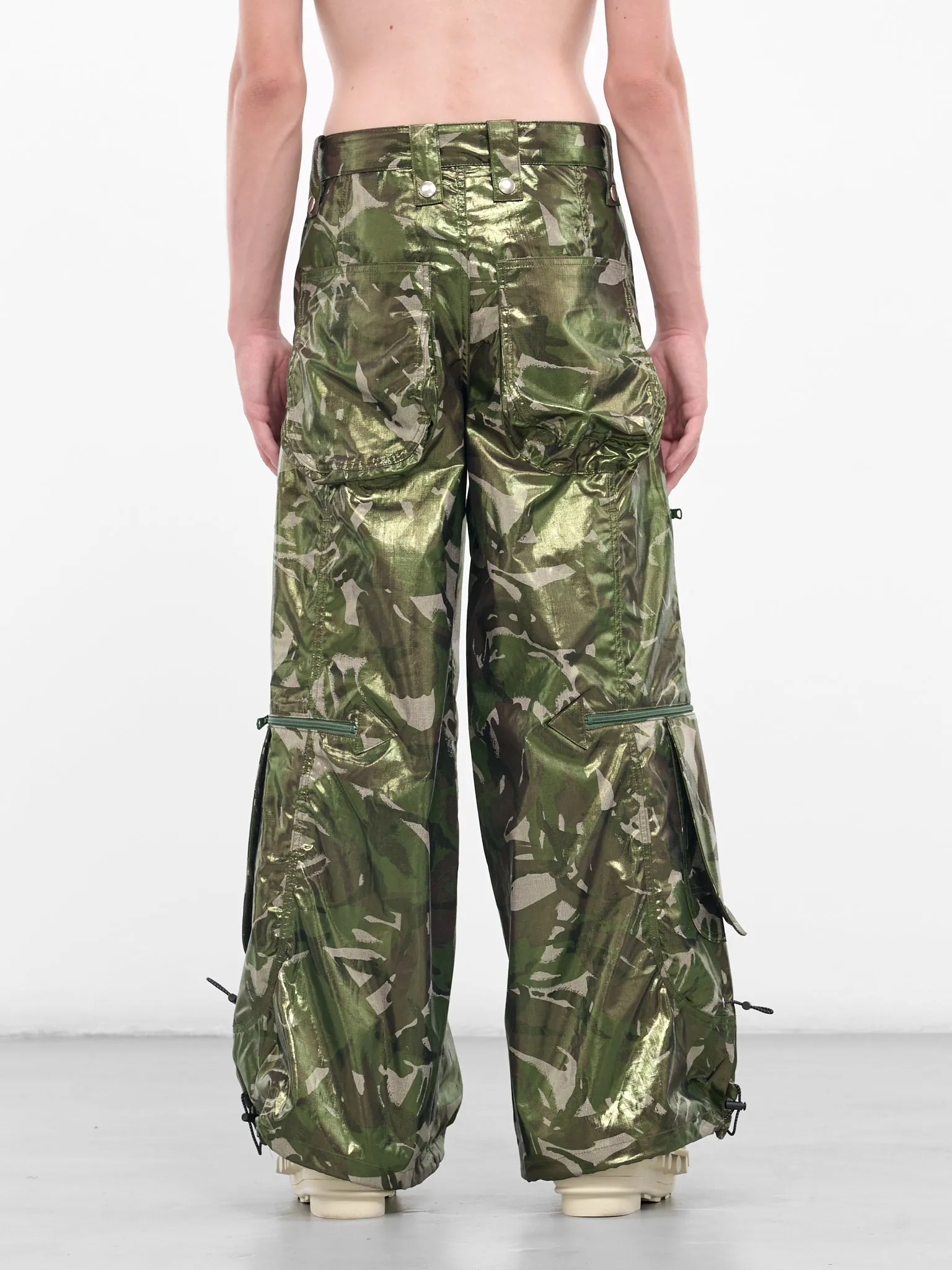 Green Coated Camo Cargo Pants (KL979-CAMO-GREEN) sold by lorenzo product image thumbnail 3