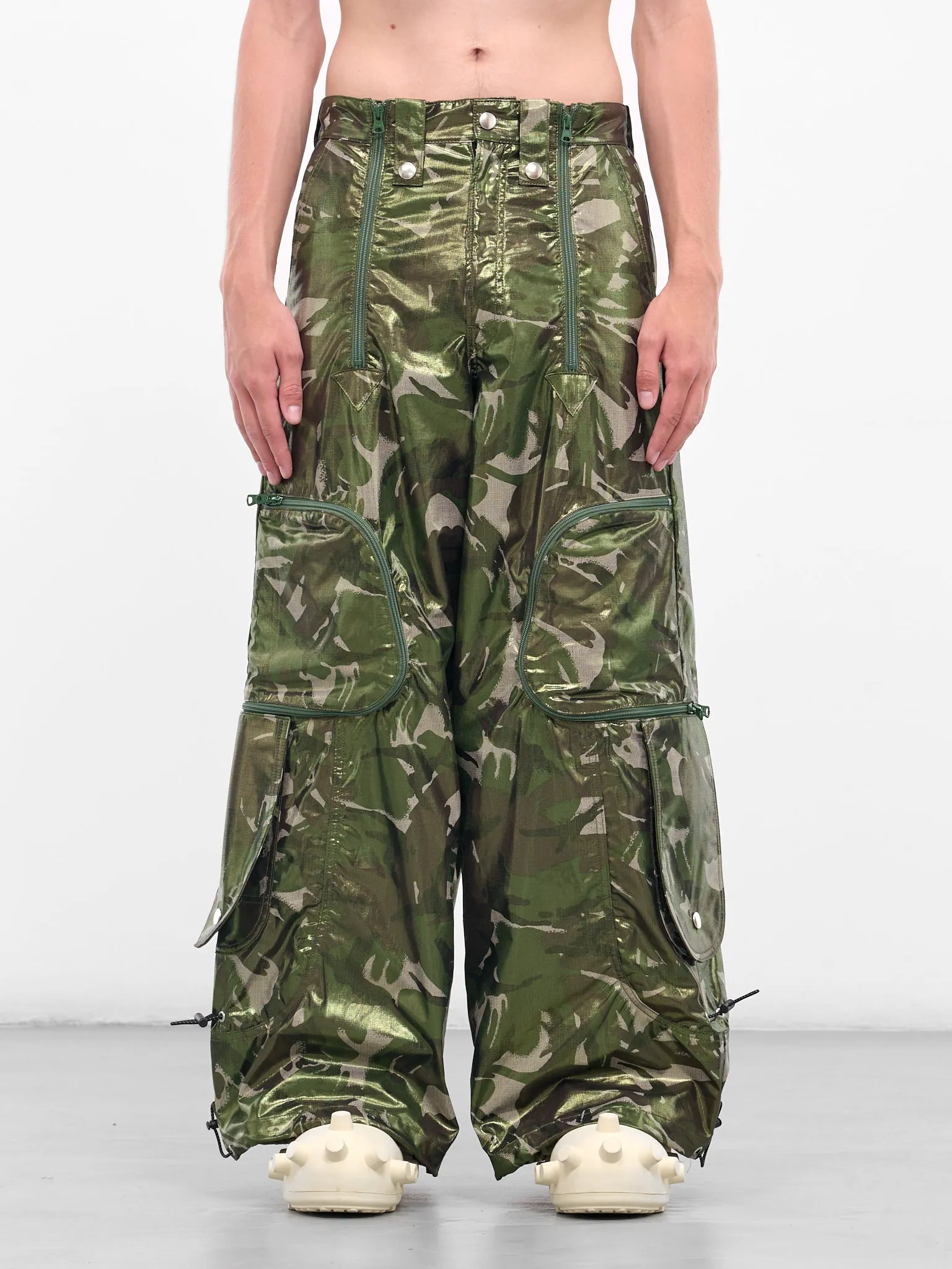 Green Coated Camo Cargo Pants (KL979-CAMO-GREEN) sold by lorenzo