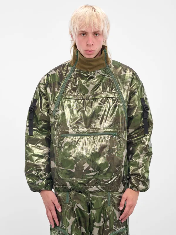 Green Coated Camo Bomber Jacket (KL977-CAMO-GREEN) sold by lorenzo
