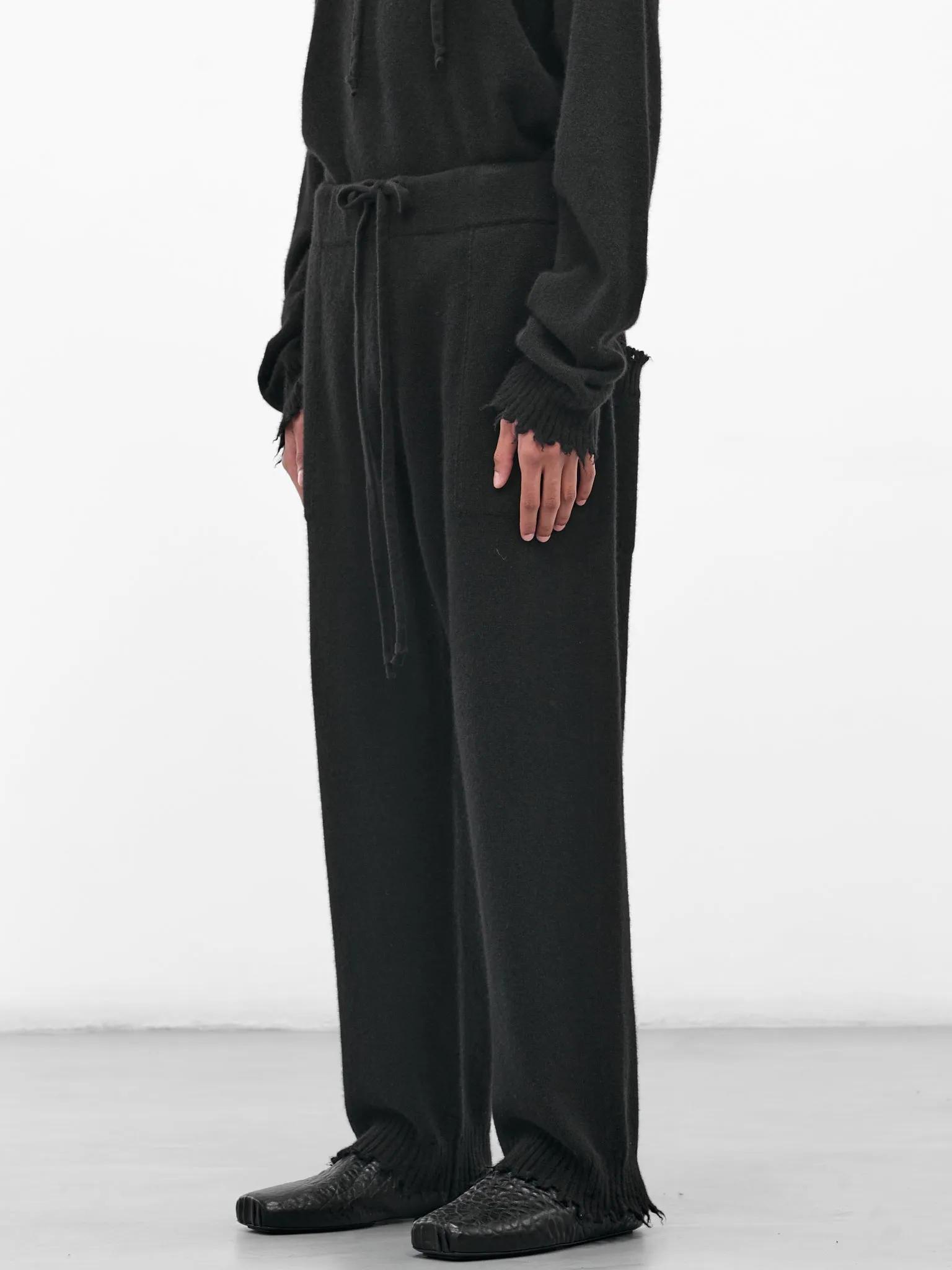 Black Cashmere Knit Trousers (UK7558-UW900-BLACK) sold by lorenzo product image thumbnail 2