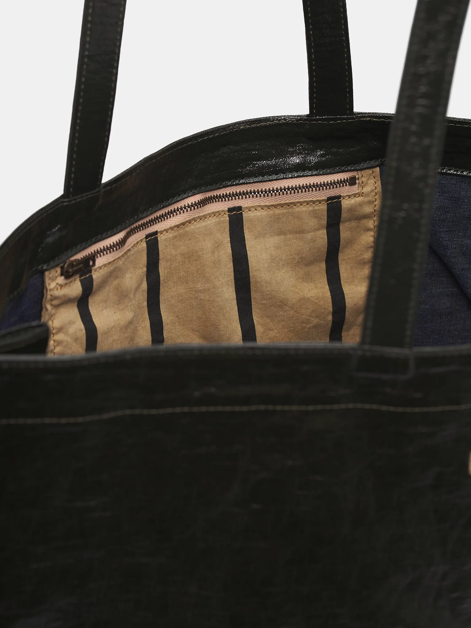 Black Coated Canvas Shopping Bag (UB0065-UW490-DARK-GREEN) sold by lorenzo product image thumbnail 3