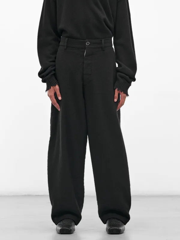Black 'Patina' Wide Trousers (UM3516-UW900-BLACK) sold by lorenzo