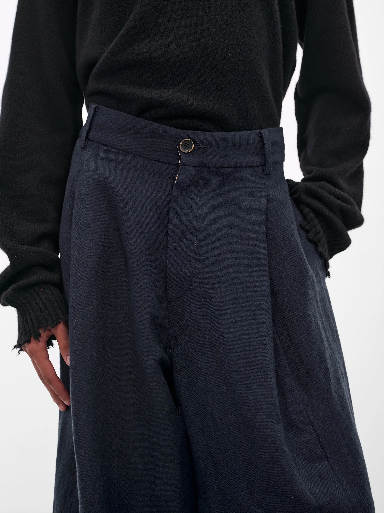 Navy Paw Wide Tailored Trousers (UM3502-UW309-DARK-BLUE) sold by lorenzo product image thumbnail 4