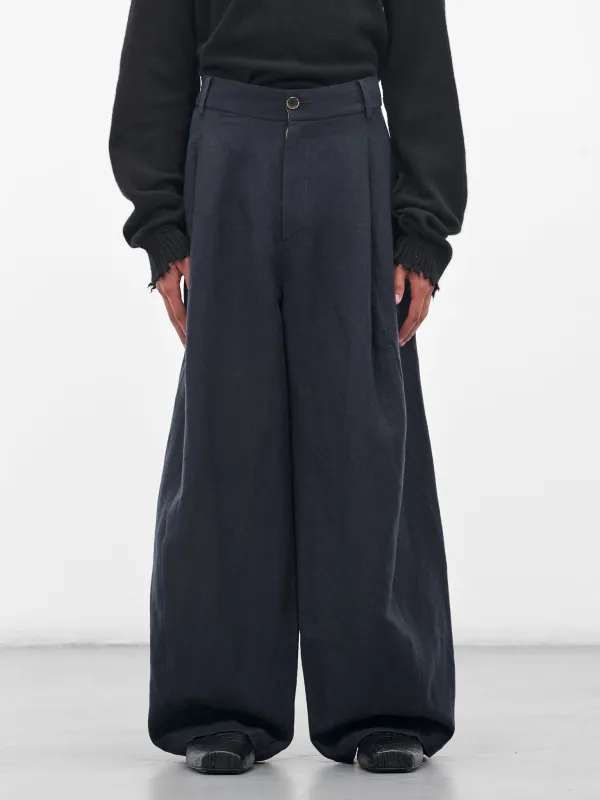 Navy Paw Wide Tailored Trousers (UM3502-UW309-DARK-BLUE) sold by lorenzo