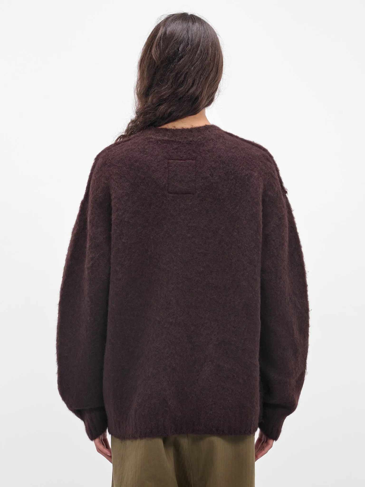 Brown Alpaca-Wool Knit Sweater (UK7572-UW690-DARK-BROWN) sold by lorenzo product image thumbnail 3