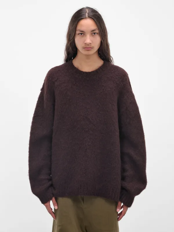Brown Alpaca-Wool Knit Sweater (UK7572-UW690-DARK-BROWN) sold by lorenzo