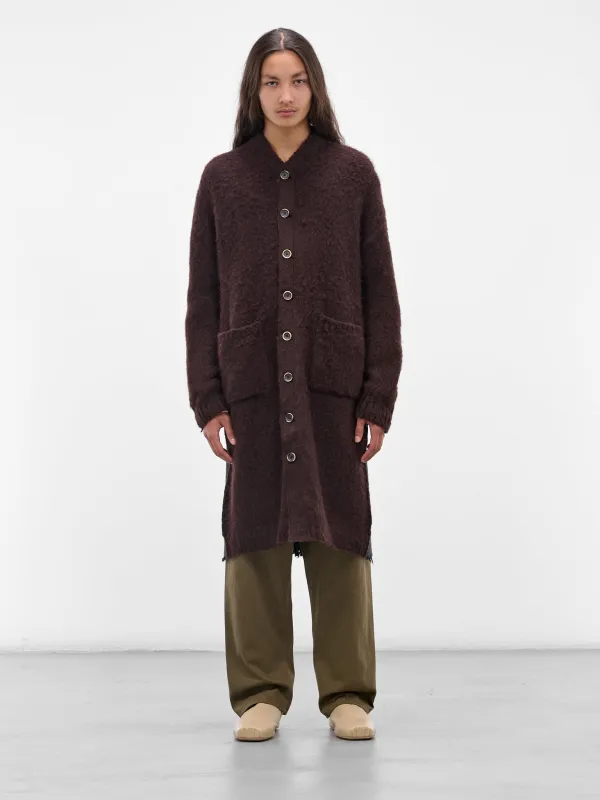 Contrast Two-Panel Knit Cardigan (UK7568-UW896-DARK-GREY-BROWN) sold by lorenzo