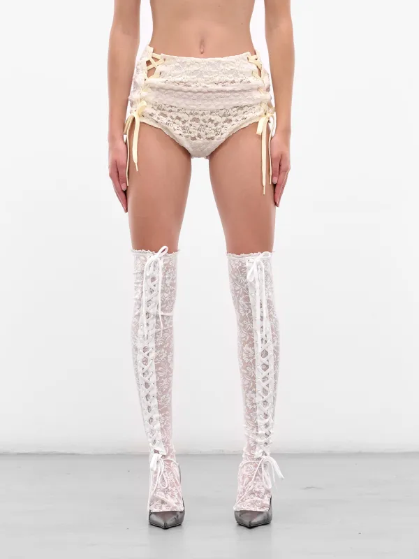 White Lace Knee High Socks (00AC06-WHITE) sold by lorenzo