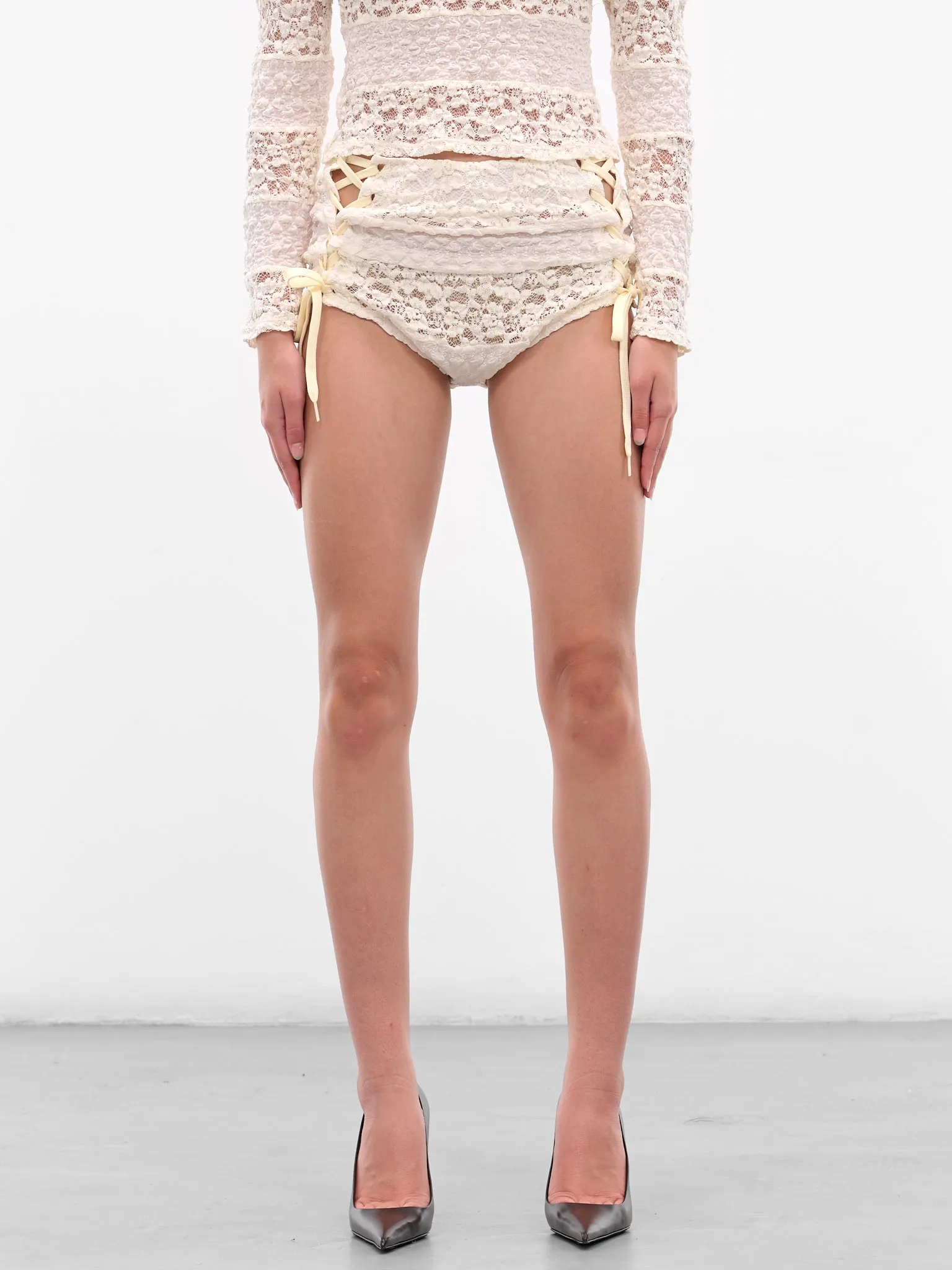 White Laced Stripe Briefs (OOTR10-IVORY) sold by lorenzo