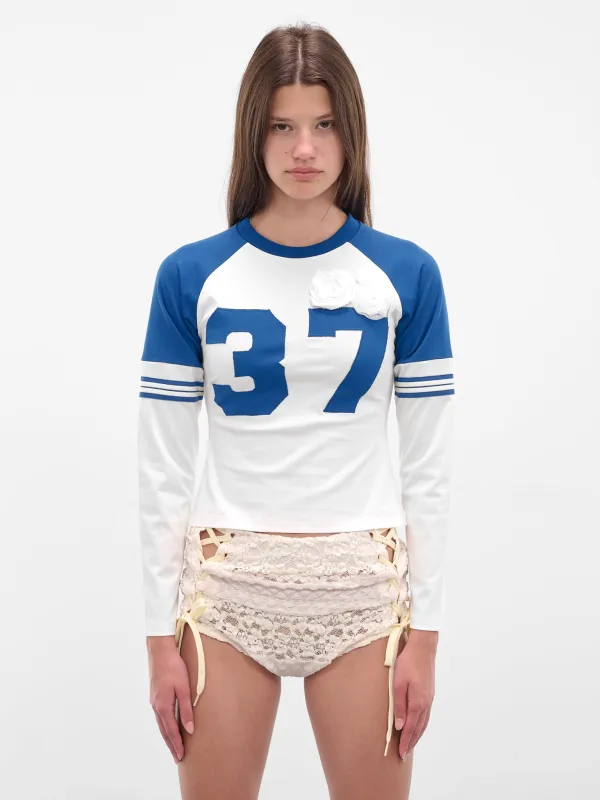 White Striped Jersey Raglan Tee (00T22-BLUE-WHITE) sold by lorenzo