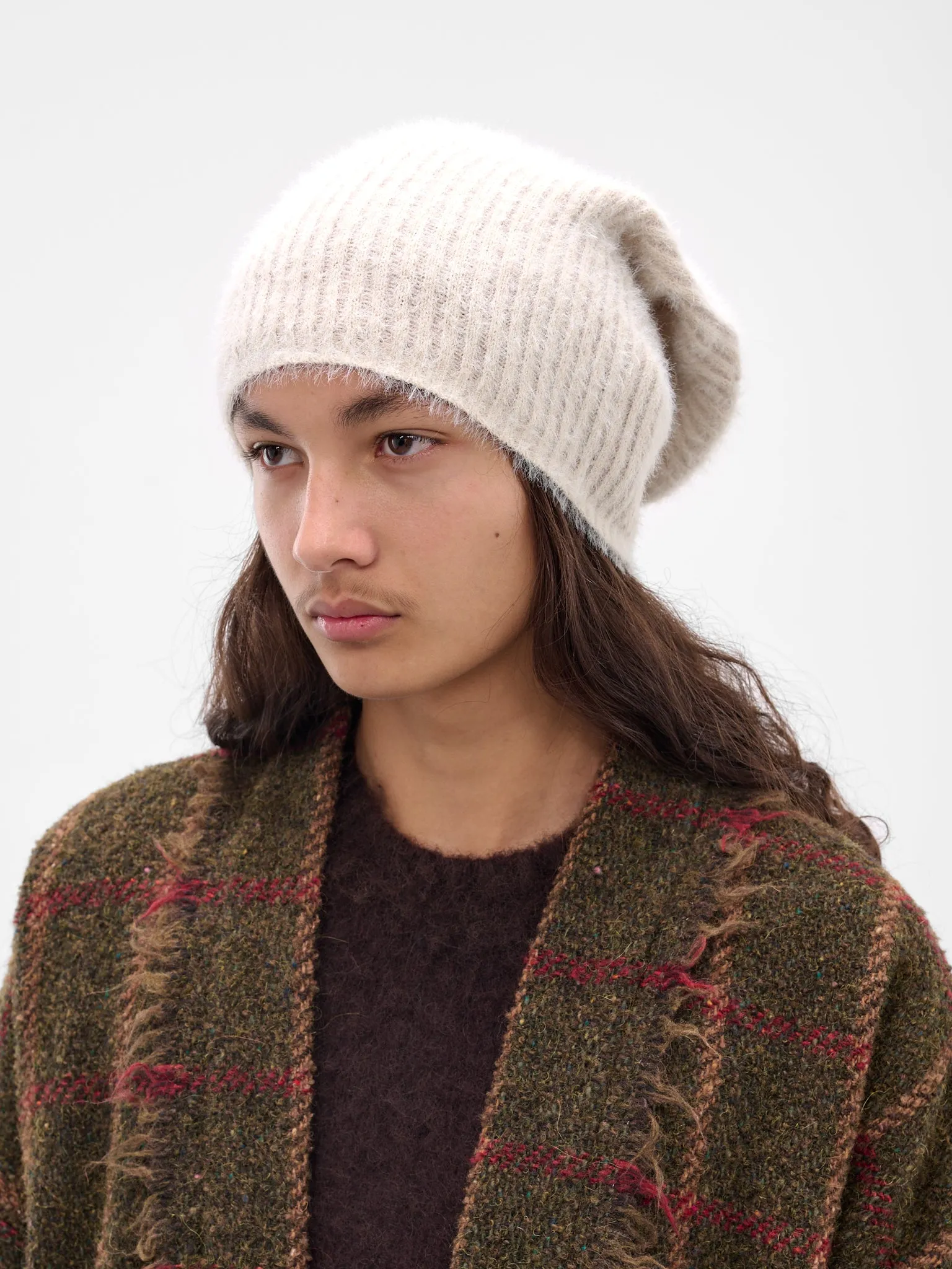 Off-White Rib-Knit Alpaca Soft Beanie (UK0081-UW101-OFFWHITE) sold by lorenzo product image thumbnail 2