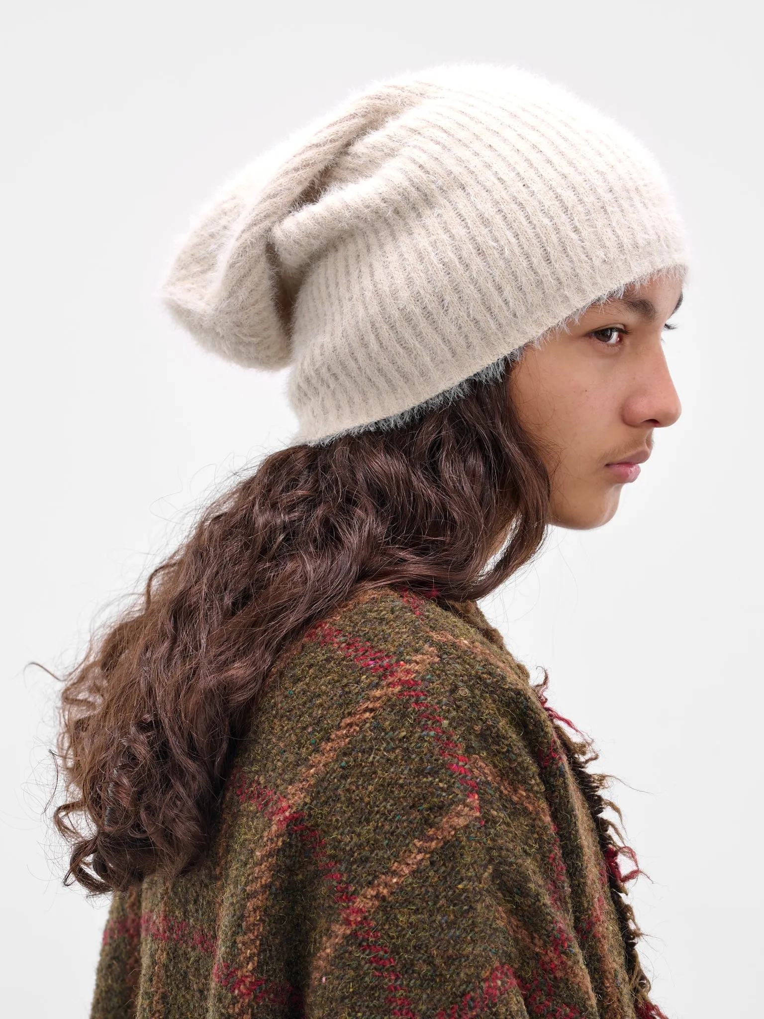 Off-White Rib-Knit Alpaca Soft Beanie (UK0081-UW101-OFFWHITE) sold by lorenzo product image thumbnail 3