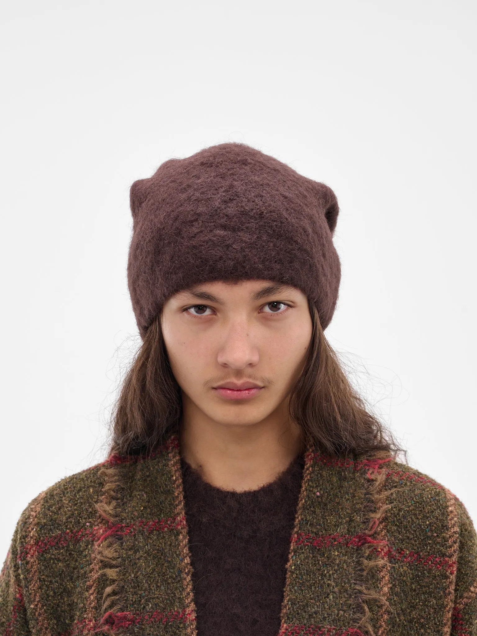 Brown Alpaca Knit Soft Beanie (UK0071-UW690-DARK-BROWN) sold by lorenzo