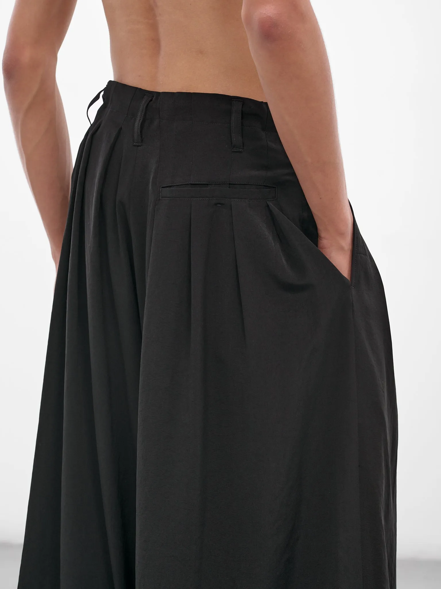 Black Wide Tuxedo Balloon Pants (HL-P14-500-1-BLACK) sold by lorenzo product image thumbnail 4
