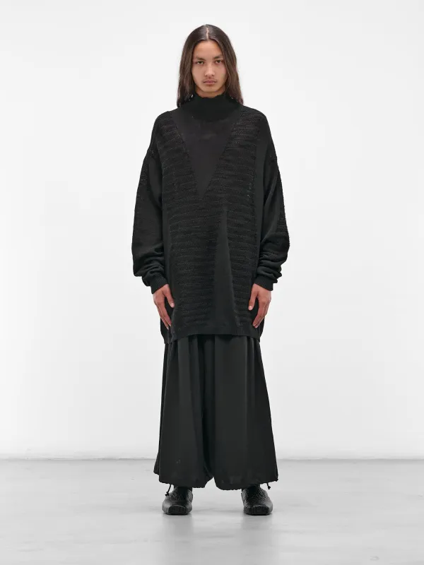 Black Knit Oversized High Neck (HL-K14-193-1-BLACK) sold by lorenzo