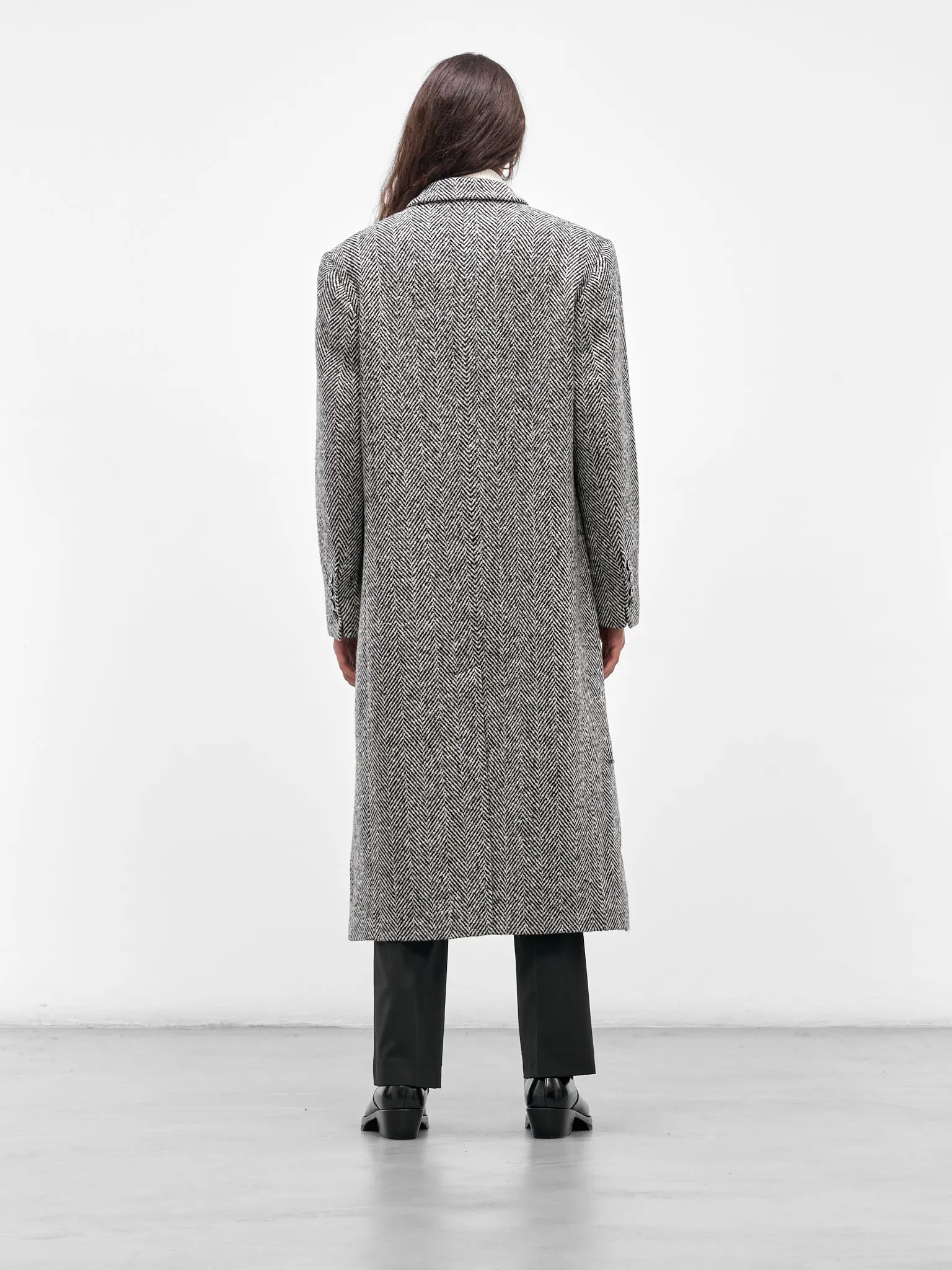 Gray Herringbone Double-Breasted Coat (CO17B-TM01-HERRING-BONE) sold by lorenzo product image thumbnail 3