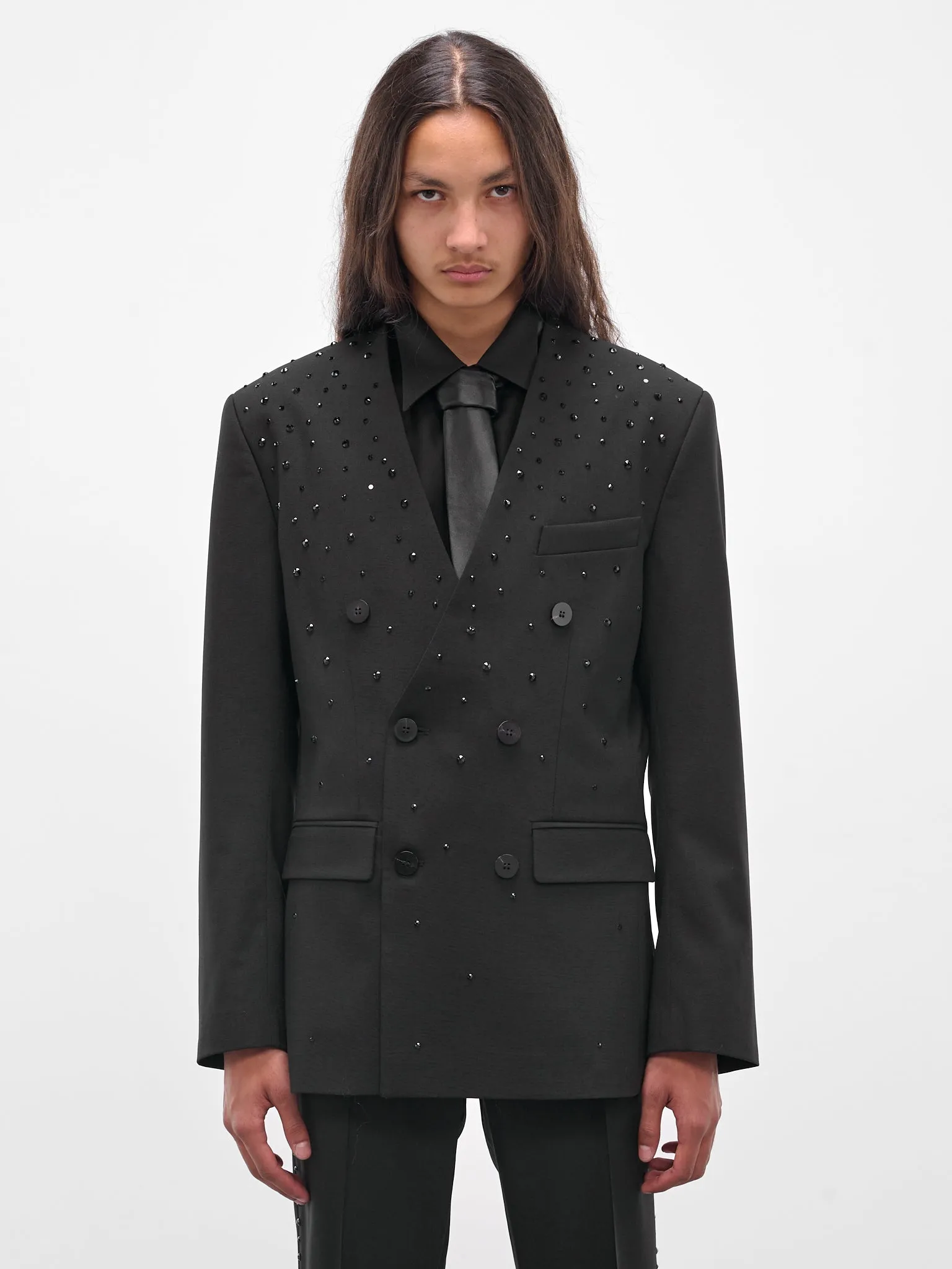 Swarovski Embellished Double-Breasted Blazer (BL38RP-AM42-BLACK-W-SWAROVSKI) sold by lorenzo