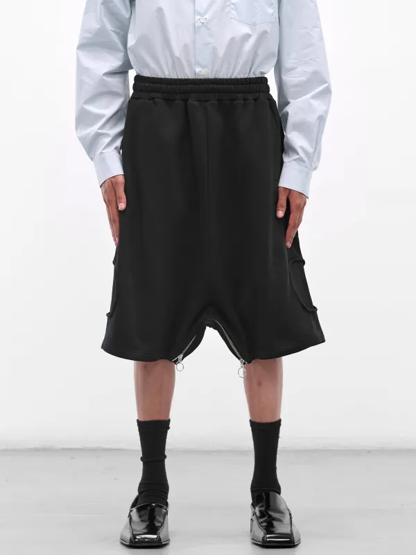 Black Cotton Baggy Bermuda Shorts (P043-C009-BLACK) sold by lorenzo