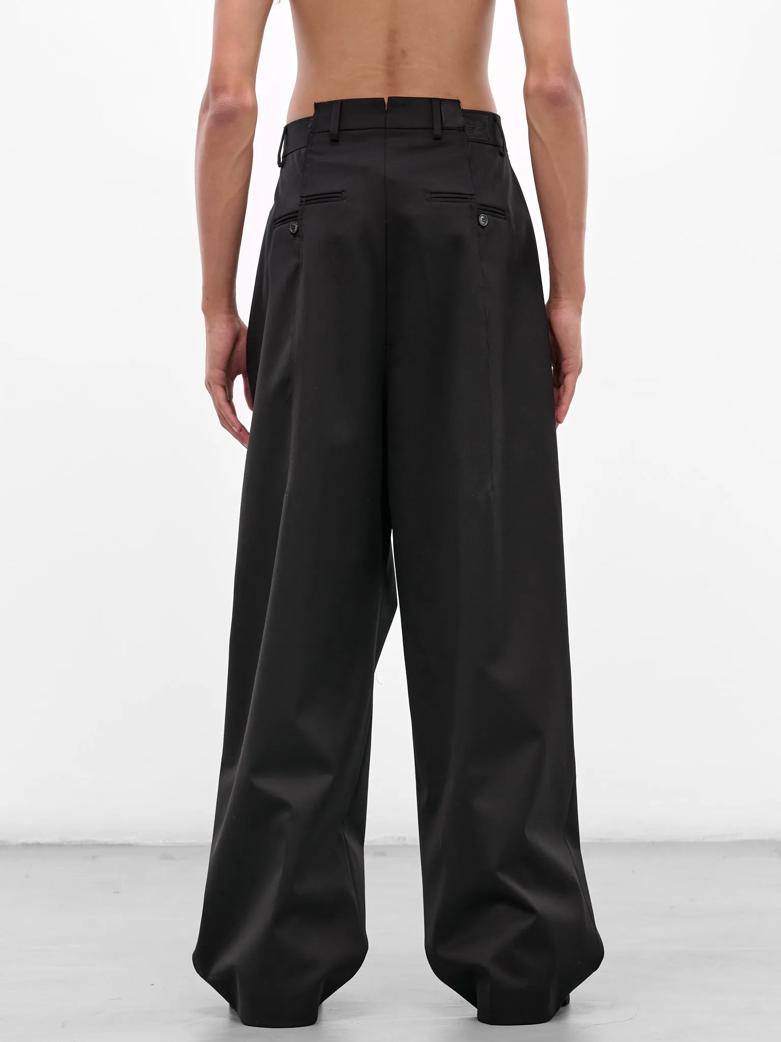 Black Cut Baggy Tailored Pants (UH76TP350B-BLACK) sold by lorenzo product image thumbnail 3