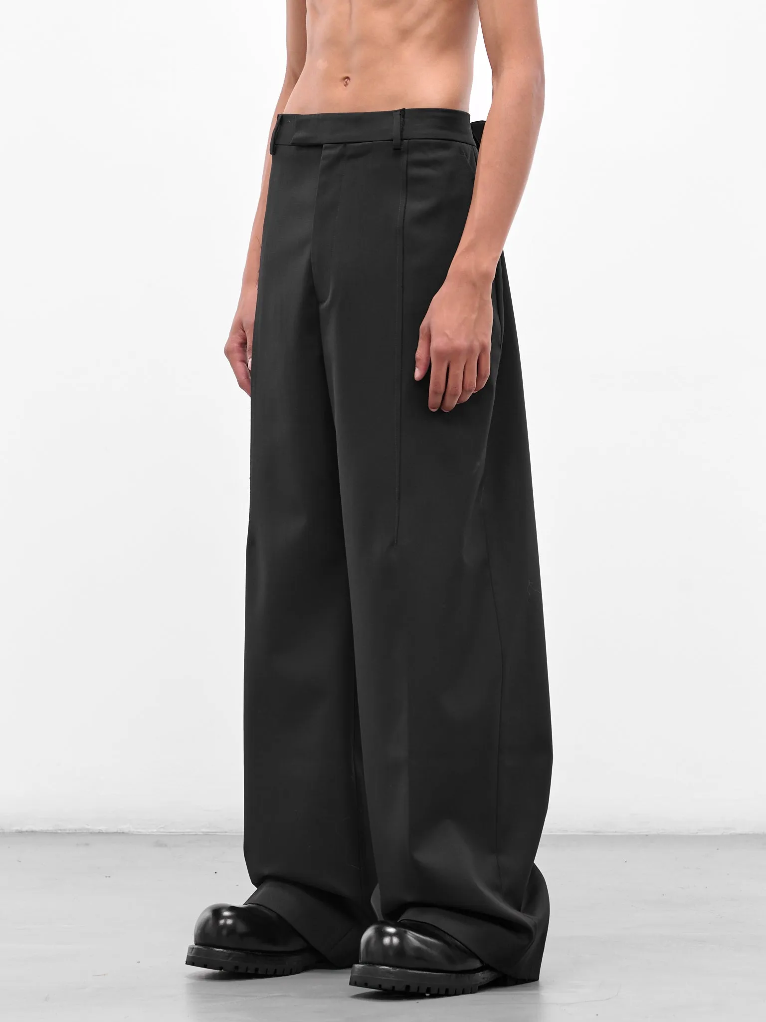 Black Cut Baggy Tailored Pants (UH76TP350B-BLACK) sold by lorenzo product image thumbnail 2