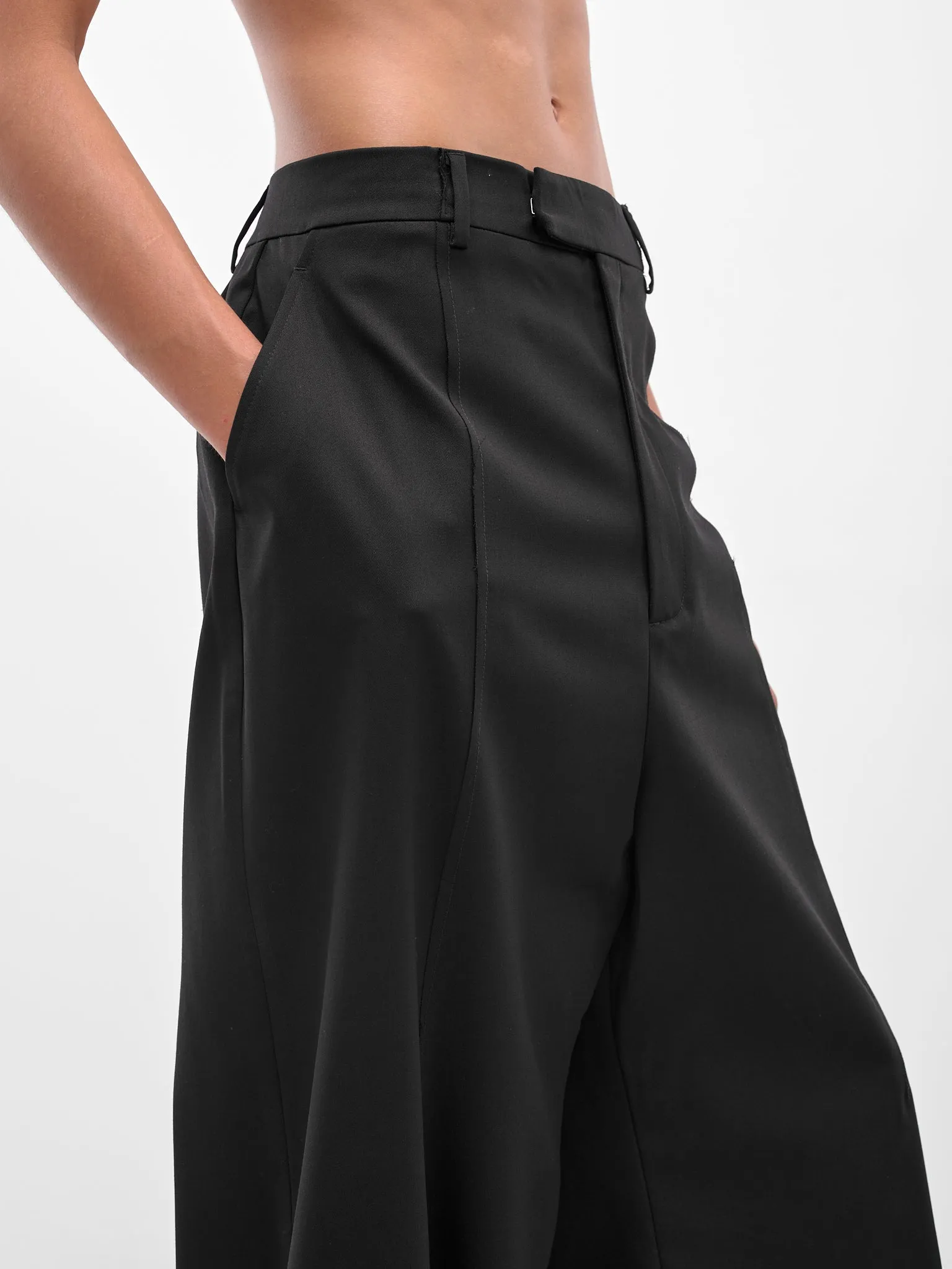 Black Cut Baggy Tailored Pants (UH76TP350B-BLACK) sold by lorenzo product image thumbnail 4