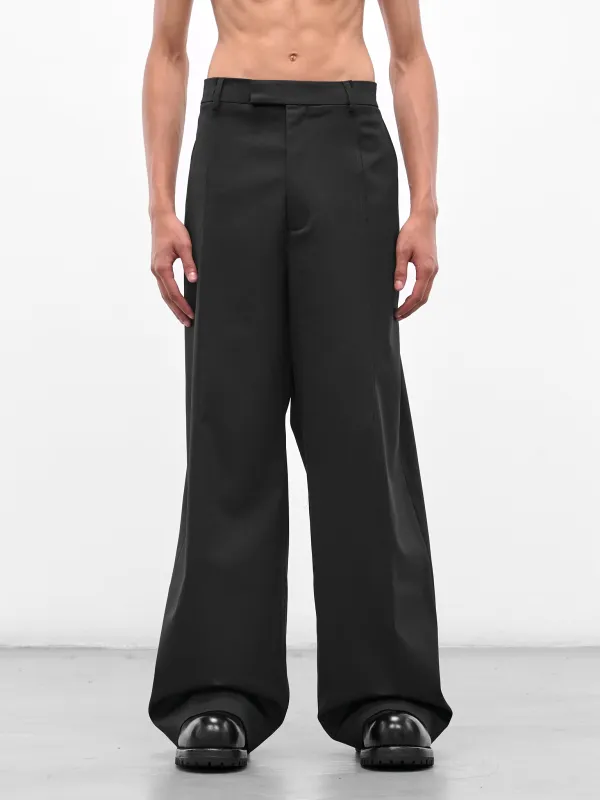 Black Cut Baggy Tailored Pants (UH76TP350B-BLACK) sold by lorenzo