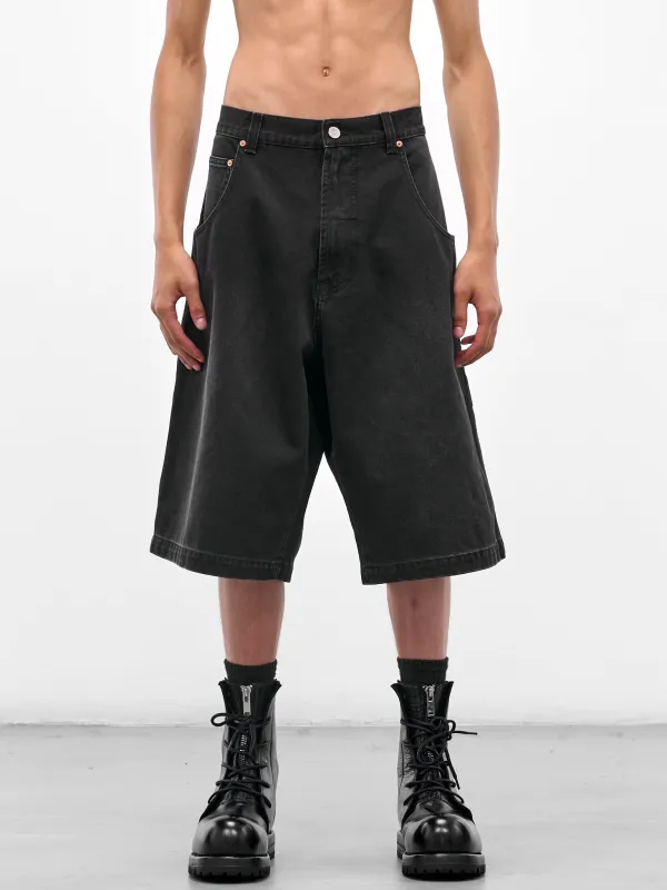 Black Denim Hip Hop Shorts (UH76DP125B2-VINTAGE-BLACK) sold by lorenzo