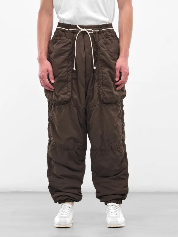 Brown Cotton Padded Utility Trousers (25A96MRU47-COCOA) sold by lorenzo