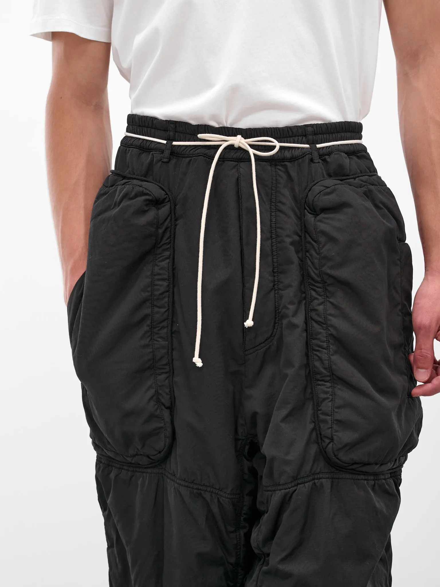 Black Cotton Padded Utility Trousers (25A96MRU47-BLACK) sold by lorenzo product image thumbnail 5
